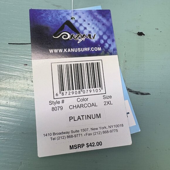 Kanu Surf Men's 2XL Long Sleeve Rash Guard UPF 50+ platinum gray NEW - Picture 3 of 5